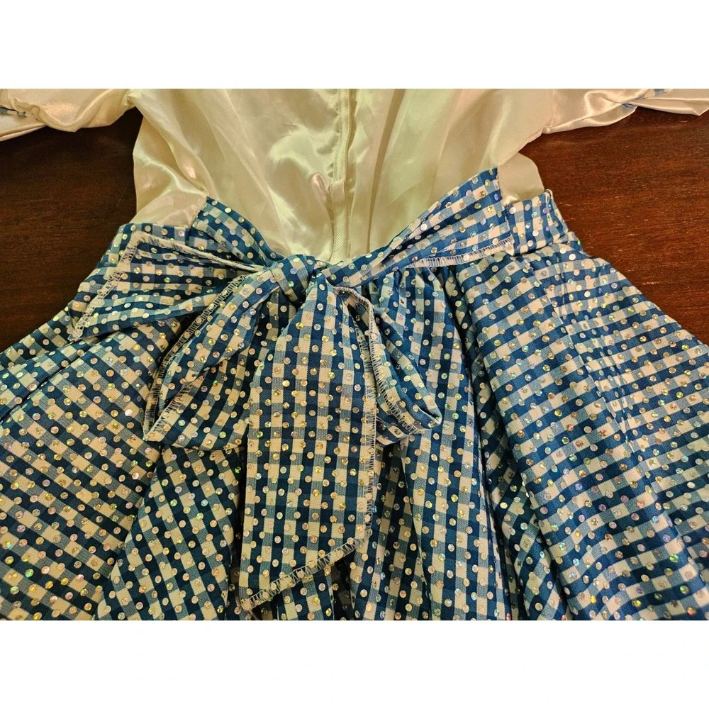 Rubies Wizard of Oz Dorothy Costume Girl Medium Blue Gingham Sequin Dress 882812 - Picture 9 of 12